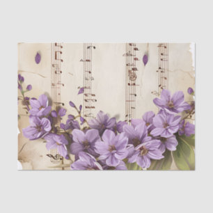 Purple floral vintage music sheet ephemera