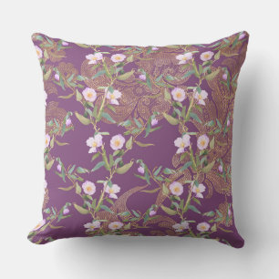 Purple Floral Vintage/ Polka Dot PIllow