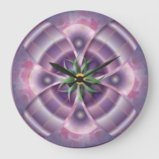 purple floral wall clock (Front)
