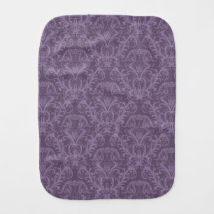 Purple floral wallpaper 2 burp cloth