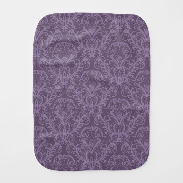 Purple floral wallpaper 2 burp cloth (Front)