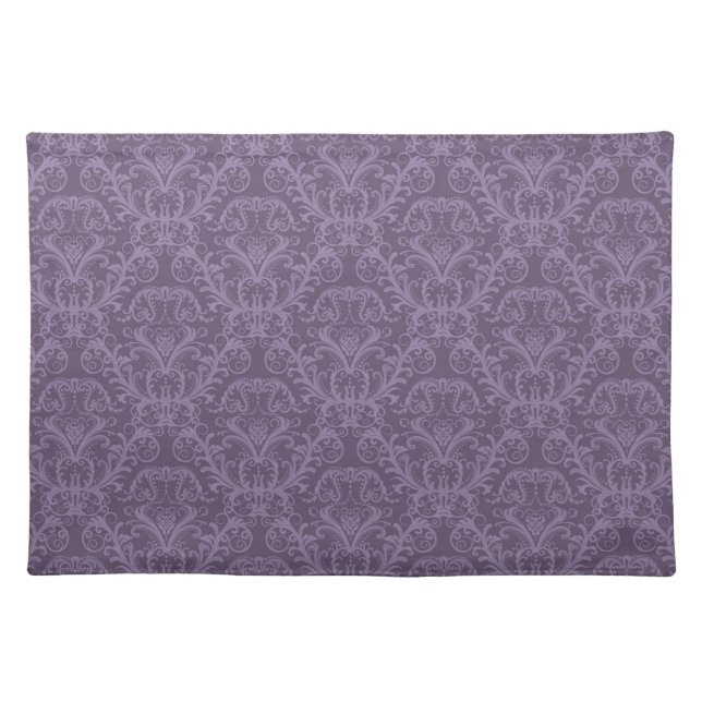 Purple floral wallpaper 2 cloth placemat (Front)