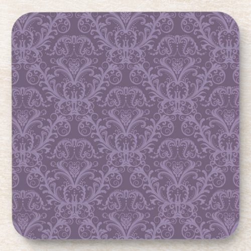 Purple floral wallpaper 2 coaster