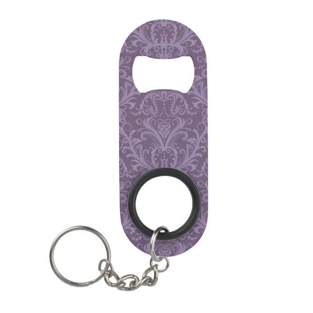 Purple floral wallpaper 2 keychain bottle opener (Front)