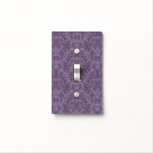 Purple floral wallpaper 2 light switch cover