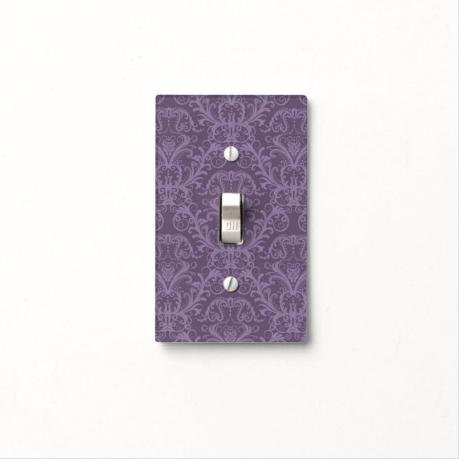 Purple floral wallpaper 2 light switch cover (In Situ)