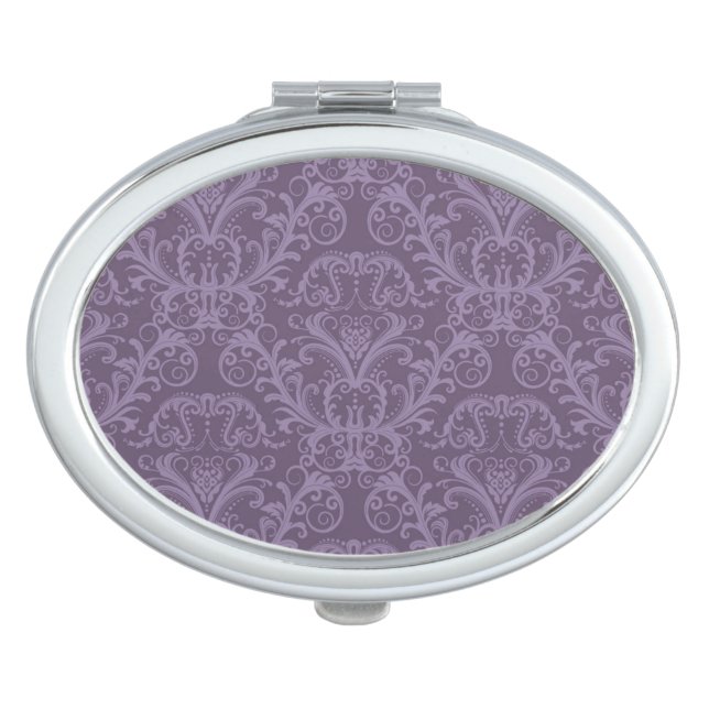 Purple floral wallpaper 2 makeup mirror (Front)