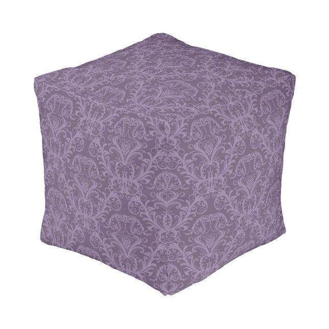 Purple floral wallpaper 2 pouf (Angled Front)