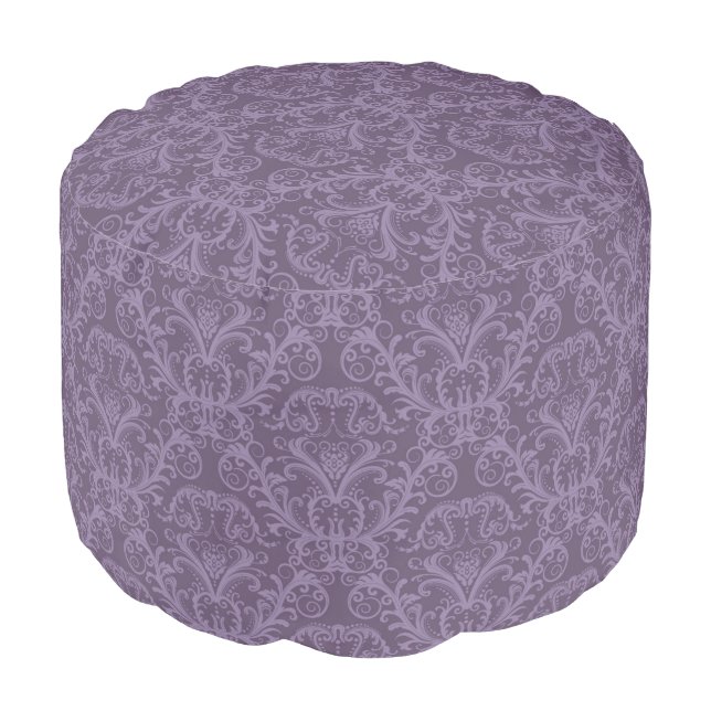 Purple floral wallpaper 2 pouf (Angled Front)