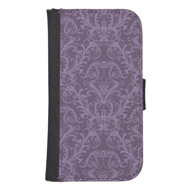 Purple floral wallpaper 2 samsung galaxy wallet case (Front)