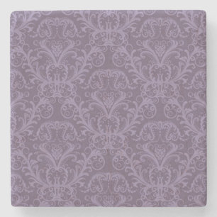 Purple floral wallpaper 2 stone coaster