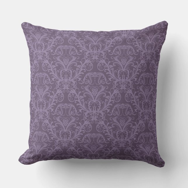Purple floral wallpaper 2 throw pillow (Front)