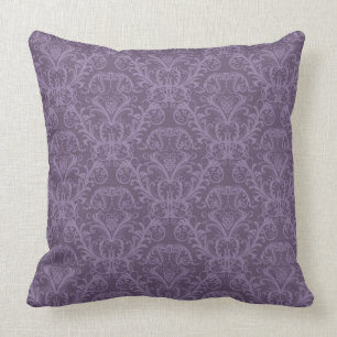 Purple floral wallpaper 2 throw pillow