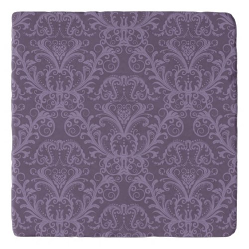 Purple floral wallpaper 2 trivet