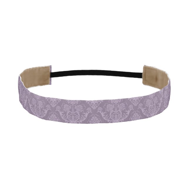 Purple floral wallpaper athletic headband (Front)