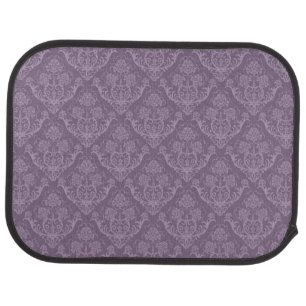 Purple floral wallpaper car mat
