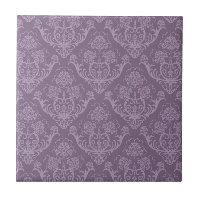 Purple floral wallpaper ceramic tile | Zazzle