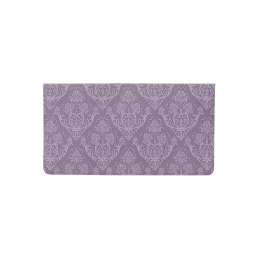 Purple floral wallpaper checkbook cover (Front)
