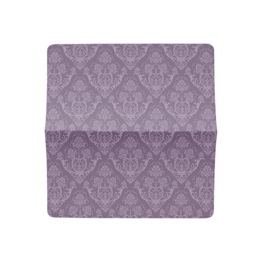 Purple floral wallpaper checkbook cover (Open)