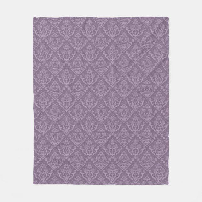 Purple floral wallpaper fleece blanket (Front)