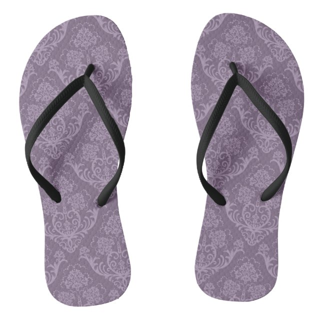 Purple floral wallpaper flip flops (Footbed)