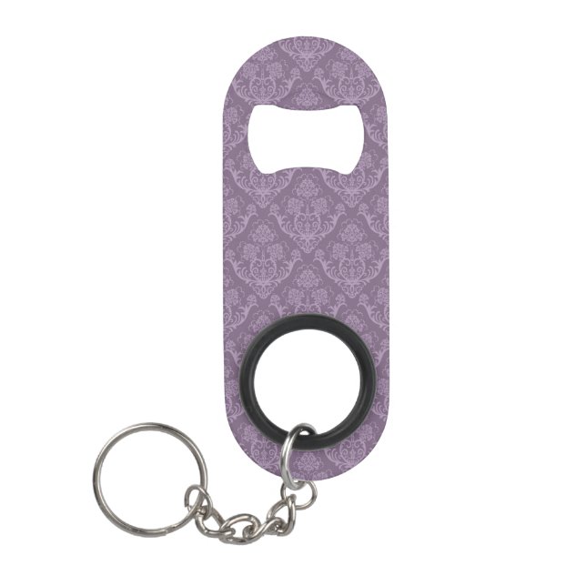 Purple floral wallpaper keychain bottle opener (Front)