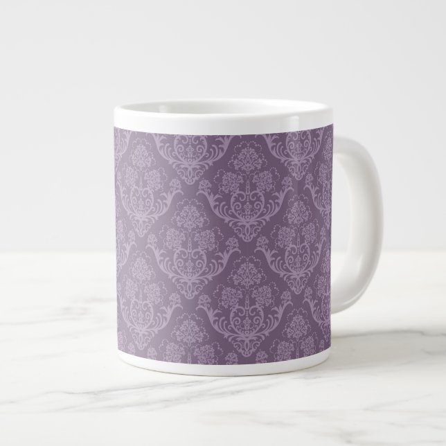 Purple floral wallpaper large coffee mug (Front Right)
