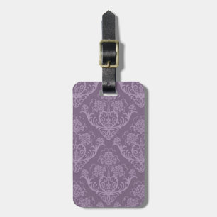 Purple floral wallpaper luggage tag