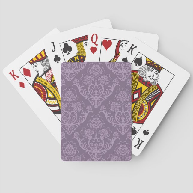 Purple floral wallpaper poker cards (Back)