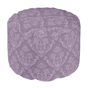 Purple floral wallpaper pouf