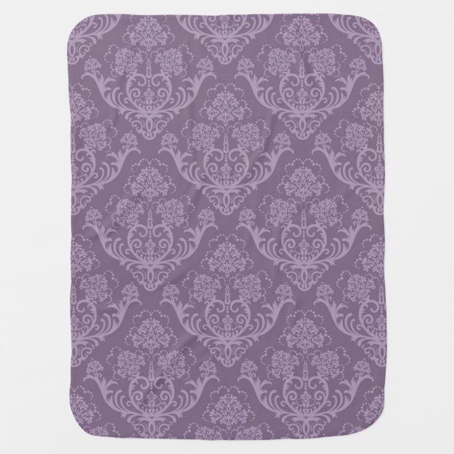 Purple floral wallpaper receiving blanket (Front)