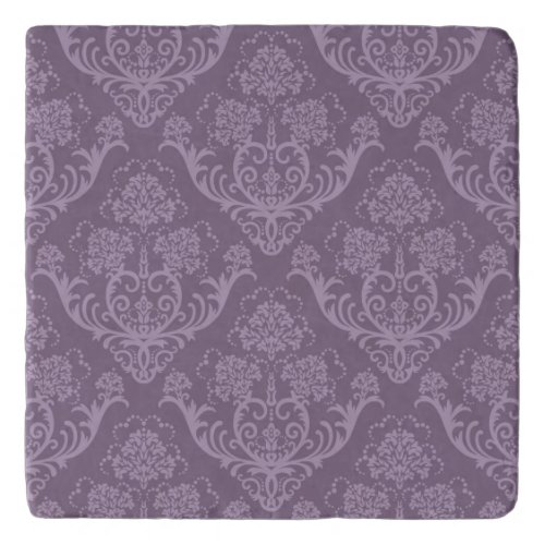 Purple floral wallpaper trivet