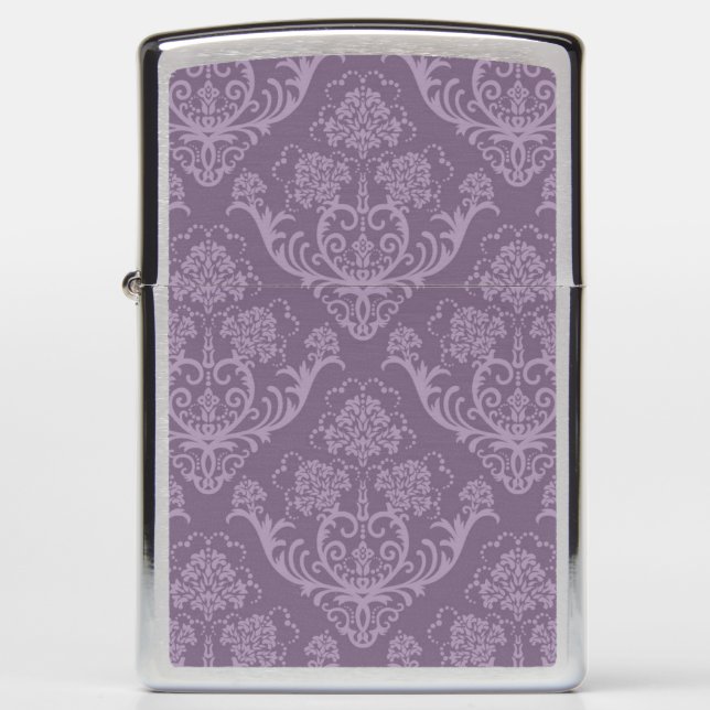 Purple floral wallpaper zippo lighter (Front)