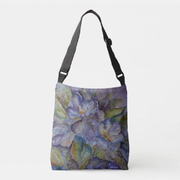 Purple Floral Watercolor Cross Body Tote Bag by KariAnapol at Zazzle