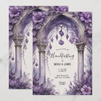 Purple Floral Watercolor Gothic Pagan Handfasting