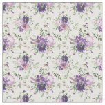 Purple Floral Watercolor Lavender Flowers  Fabric