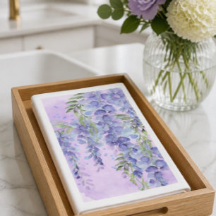 Purple Floral Watercolor Paper Guest Towels