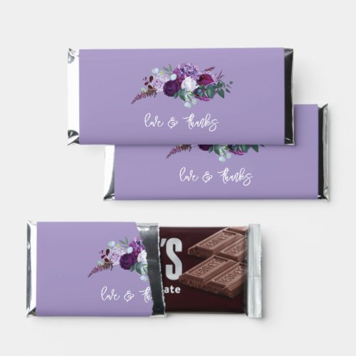 Purple Floral Watercolor Wedding Party Hershey Bar Favors