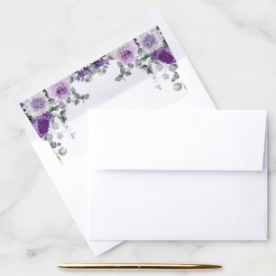 Purple Floral Wedding Bridal Garden Spring Summer  Envelope Liner