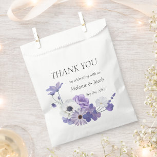Purple Floral Wedding Favor Bag