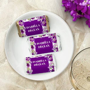 Purple floral wedding favors custom message