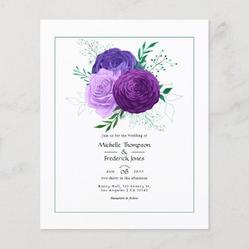 Purple  Floral Wedding Flyer