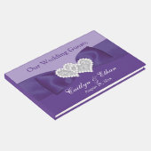 Purple Floral Wedding Guest Book (Corner)