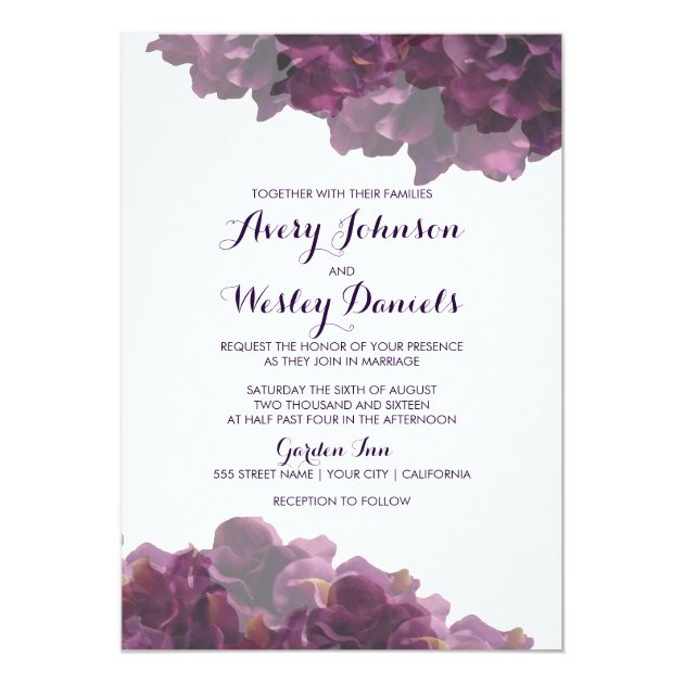 Purple Floral Wedding Invitation