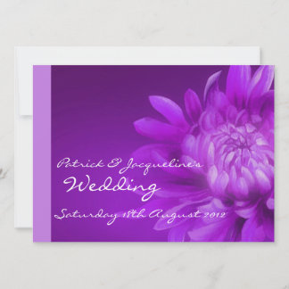 Purple floral wedding invitation