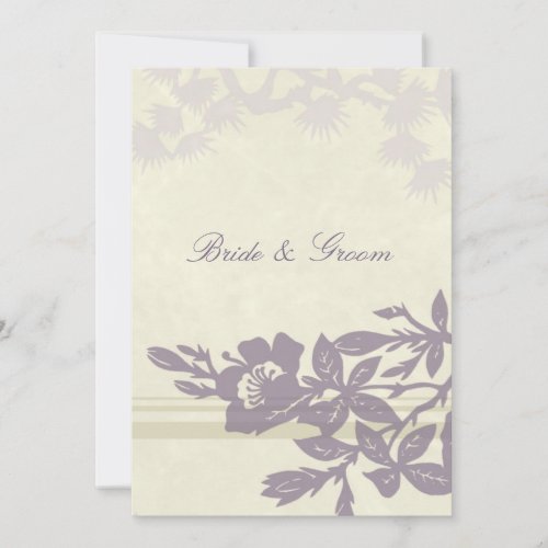 Purple Floral Wedding Invitation Card
