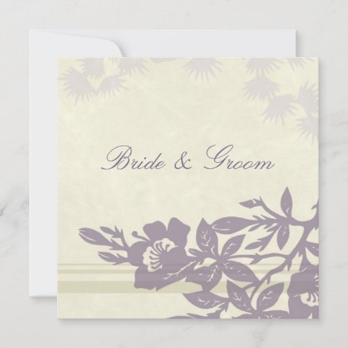 Purple Floral Wedding Invitation Card
