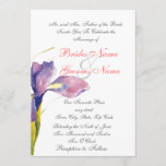 purple floral  wedding invitations