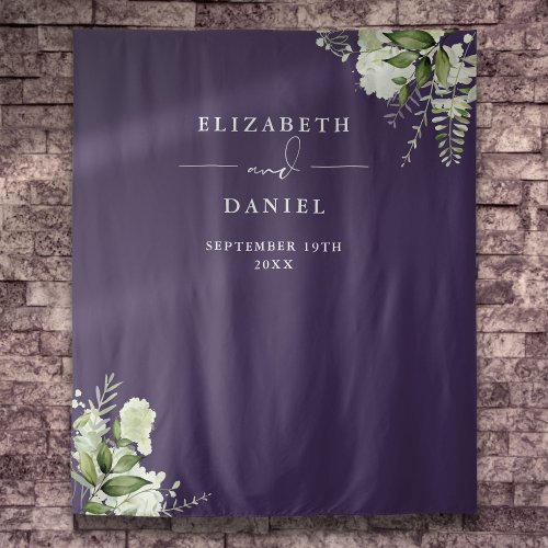 Purple Floral Wedding Photo Booth Backdrop