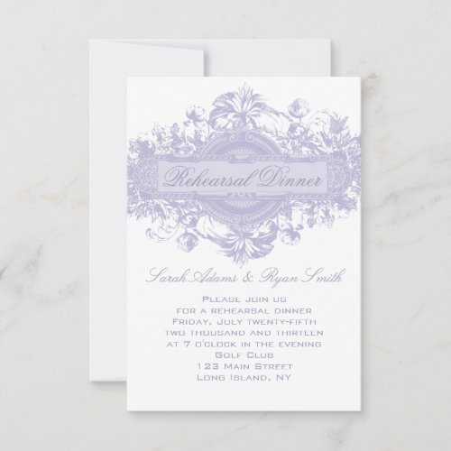 PURPLE FLORAL WEDDING REHEARSAL DINNER CARD